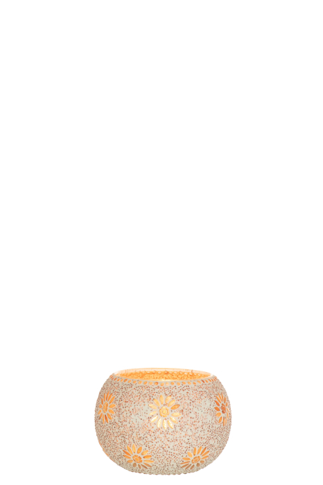 Suport lumanari, Sticla, Roz, 12.5x12.5x9 [2]