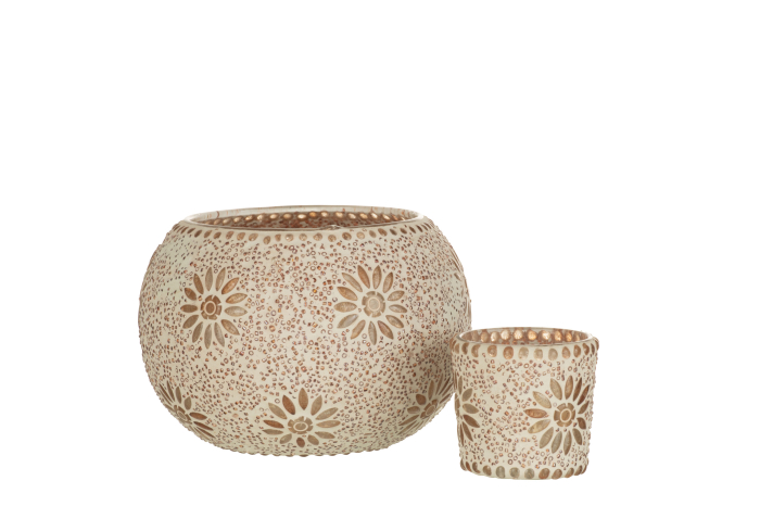 Suport lumanari, Sticla, Roz, 12.5x12.5x9 [4]