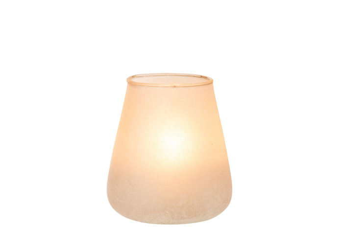 Suport lumanari, Sticla, Roz, 14x14x16.5 [2]