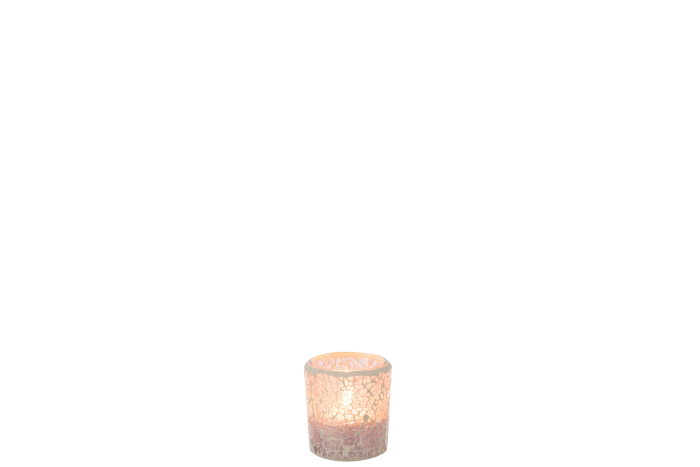 Suport lumanari, Sticla, Roz, 5.5x5.5x6 [3]