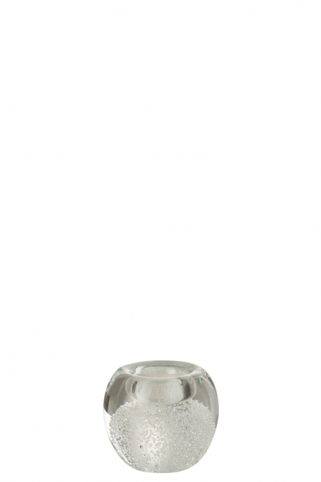 Suport lumanari, Sticla, Transparent, 10x10x8.5 cm Jolipa