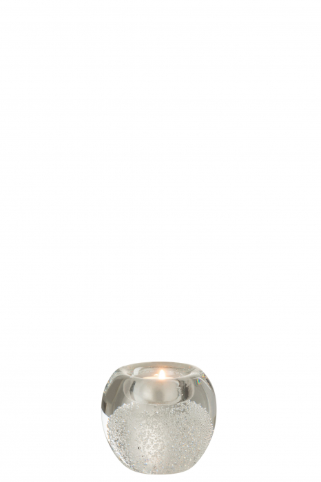 Suport lumanari, Sticla, Transparent, 10x10x8.5 cm [2]