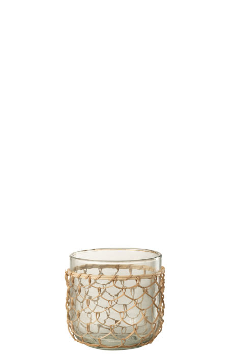 Suport lumanari, Sticla, Transparent, 12.5x12.5x13 [2]