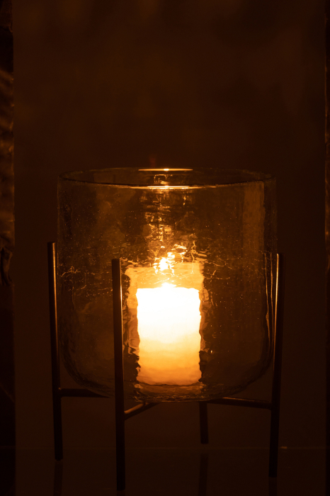 Suport lumanari, Sticla, Transparent, 18x18x20 [3]