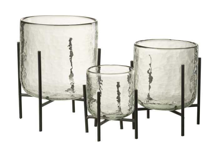 Suport lumanari, Sticla, Transparent, 18x18x20 [4]