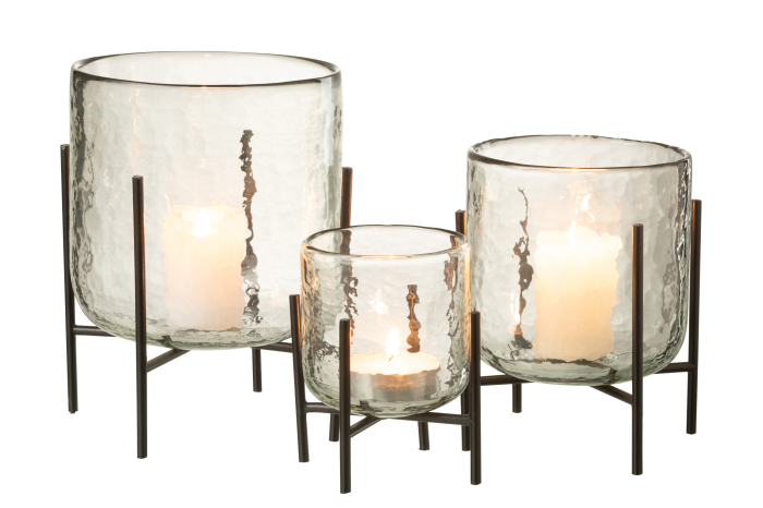 Suport lumanari, Sticla, Transparent, 18x18x20 [5]