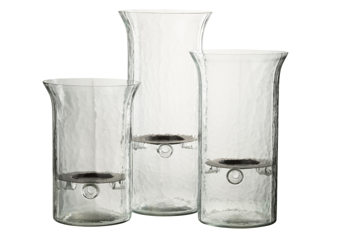 Suport lumanari, Sticla, Transparent, 19x19x40 [4]