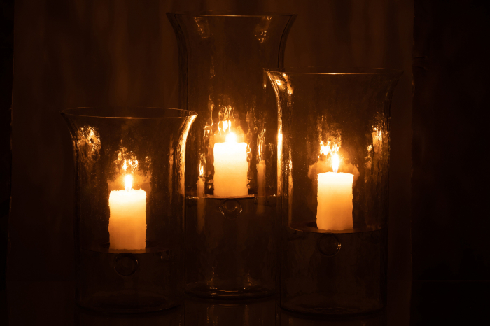 Suport lumanari, Sticla, Transparent, 19x19x40 [6]