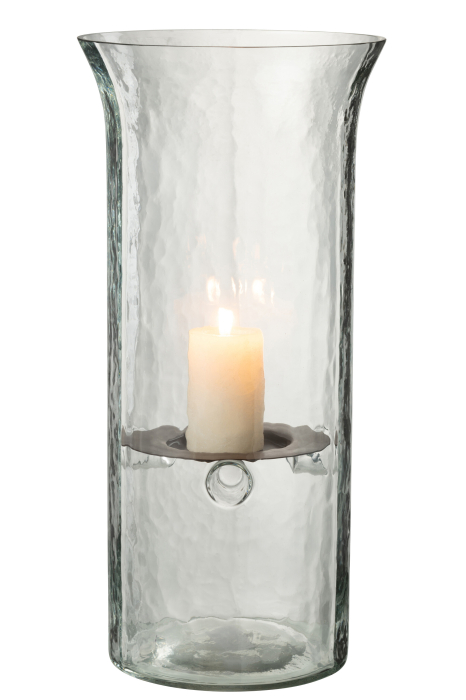 Suport lumanari, Sticla, Transparent, 19x19x40 [2]