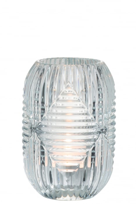 Suport lumanari, Sticla, Transparent, 9x9x13 cm [2]