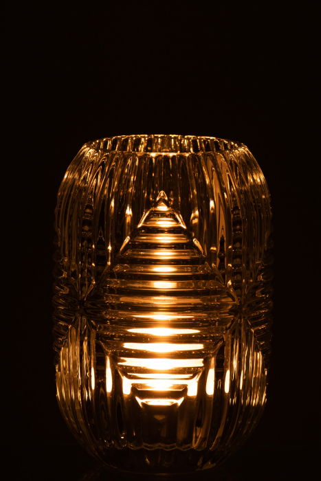 Suport lumanari, Sticla, Transparent, 9x9x13 cm [3]