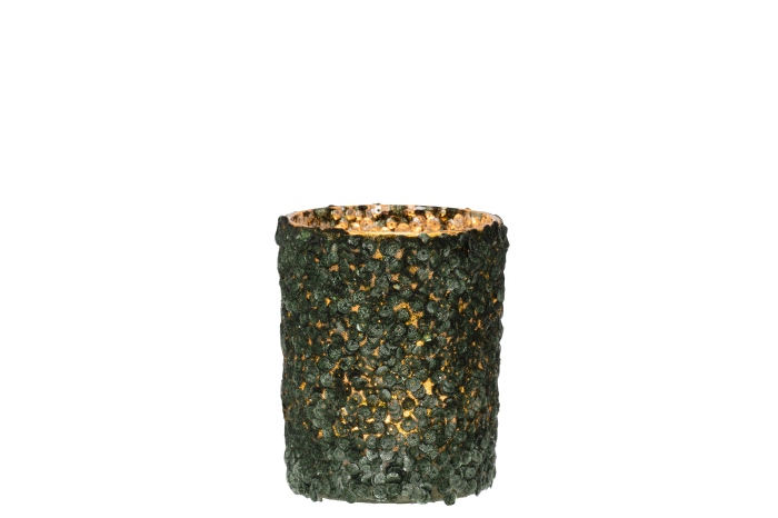 Suport lumanari, Sticla, Verde, 10x10x12.5 [2]