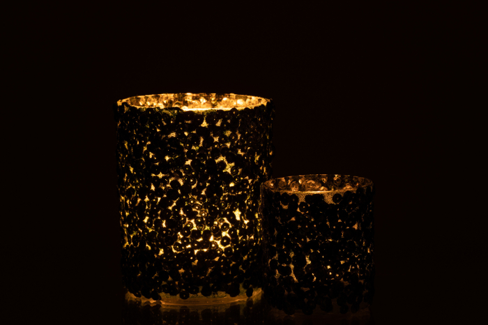 Suport lumanari, Sticla, Verde, 10x10x12.5 [6]