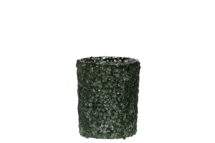 Suport lumanari, Sticla, Verde, 10x10x12.5 [1]
