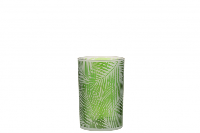 Suport lumanari, Sticla, Verde, 12x12x18 cm
