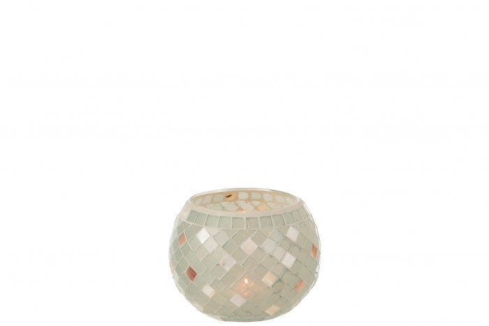 Suport lumanari, Sticla, Verde, 15.5x15.5x12 cm [2]