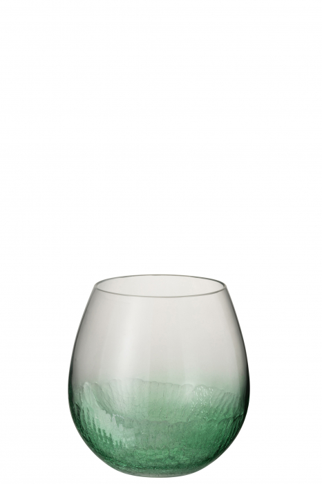 Suport lumanari, Sticla, Verde, 15x15x18 cm