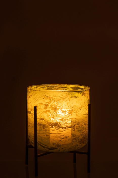 Suport lumanari, Sticla, Verde, 15x15x19 [3]