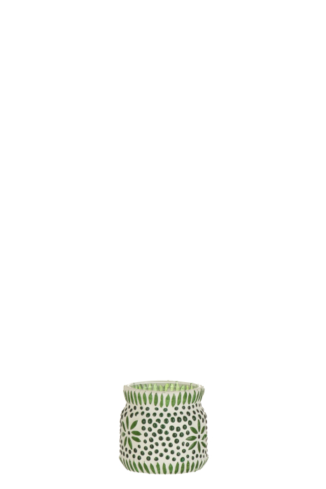 Suport lumanari, Sticla, Verde, 7.5x7.5x7 [1]