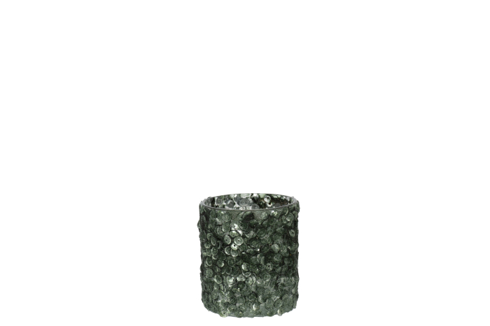 Suport lumanari, Sticla, Verde, 7x7x8 [1]