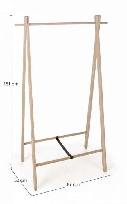 Suport haine Daiki, Lemn, Natural, 89x52x151 cm [2]
