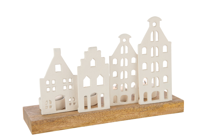 Suport pentru lumanari tip pastila, baza din aluminiu, alb | L 30X l 9X H 19.5 cm [3]