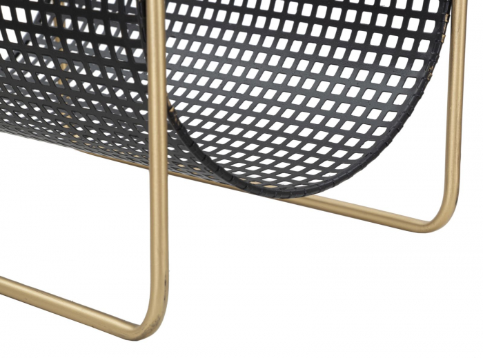 Suport pentru reviste Fashion, lemn/fier, negru/uriu, 37X23X54.5 cm [7]