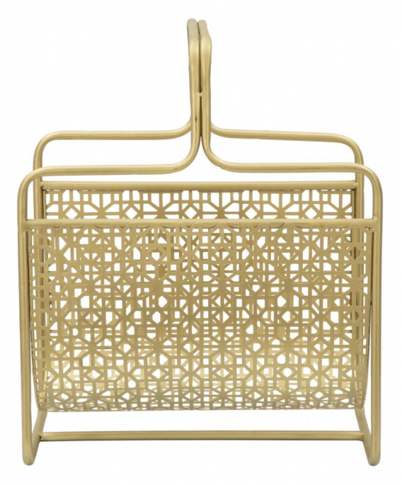 Suport pentru reviste Glam, fier, auriu,  37X22X44.5 cm [3]