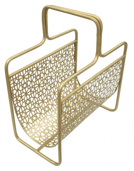 Suport pentru reviste Glam, fier, auriu,  37X22X44.5 cm [8]