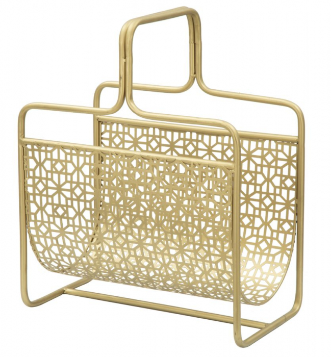 Suport pentru reviste Glam, fier, auriu,  37X22X44.5 cm [4]