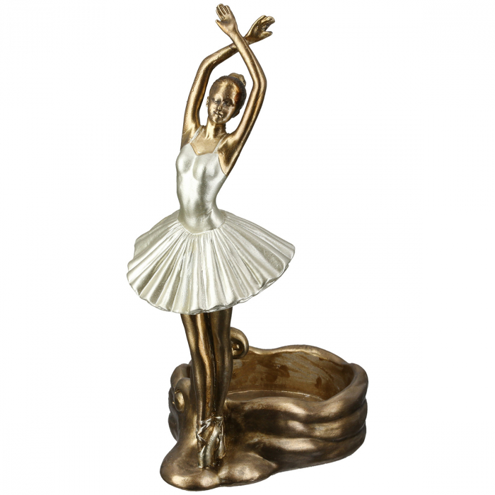 Suport pentru sticle, Balerină, Rășină sintetică, auriu, PU 2, L. 10 cm, l. 15 cm, H 23 cm [1]