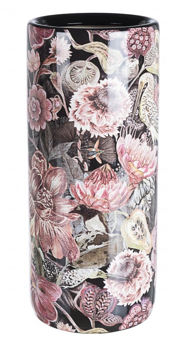 Suport pentru umbrele Pink Flower, Portelan, Multicolor, 20x20x46 cm Bizzotto