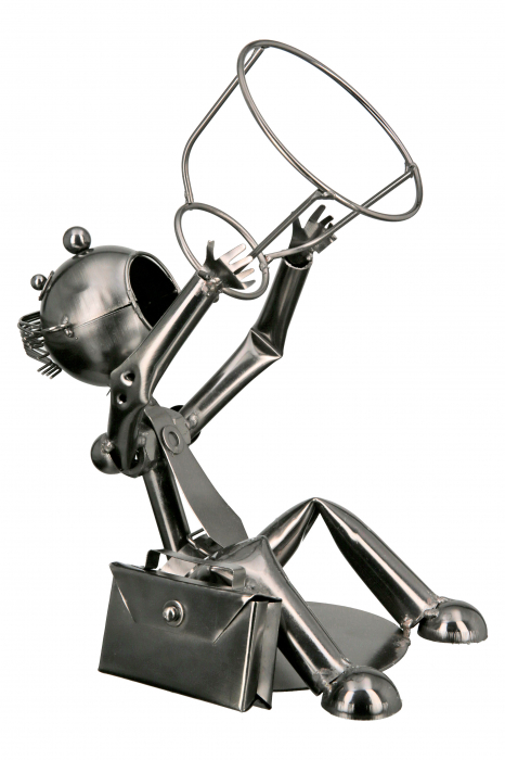 Suport sticla Businessman, Metal, Argintiu, 19x25x14 cm [3]