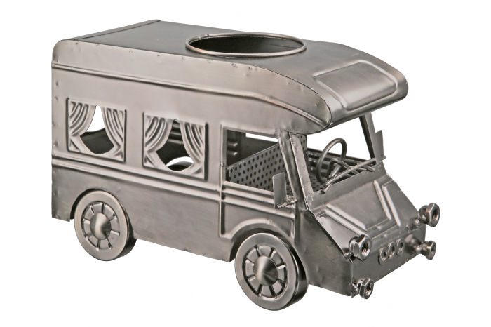 Suport sticla Camper, Metal, Argintiu, 30.5x18.5x16 cm [3]