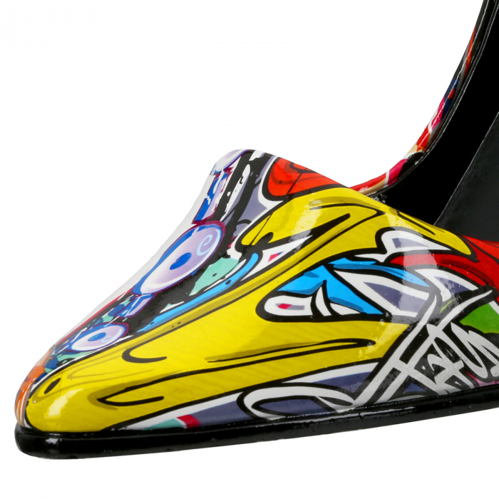 Suport sticle, Toc inalt, Pantofi, Street Art Pumps, Graffiti, Polyresin, multicolor, PU 2, L. 9 cm, L. 23 cm, H. 19 cm [3]