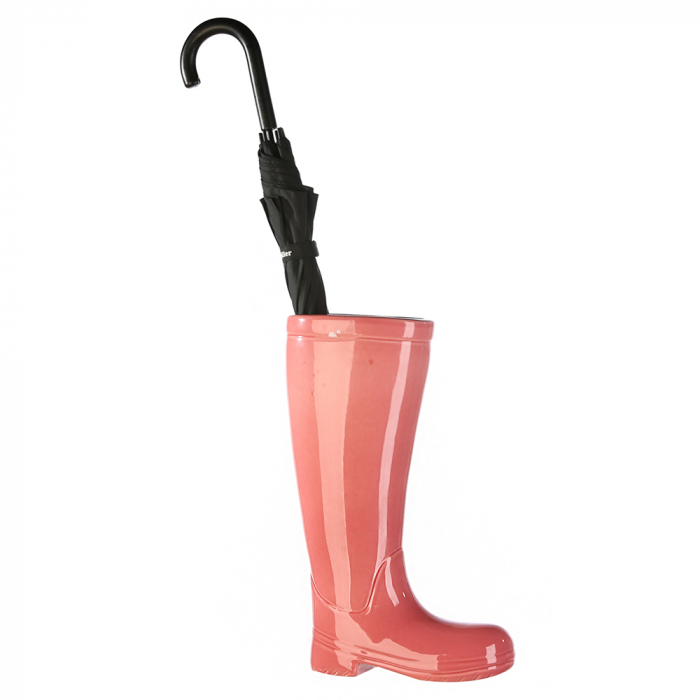 Suport umbrela BOOT, ceramica, roz, 45x26x11 cm GILDE imagine noua elgreco.ro