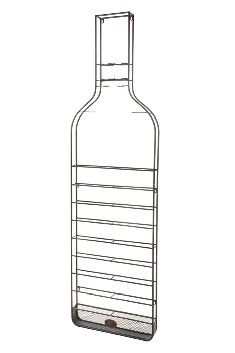 Suport vin, Sticla, "Pluta", Metal, negru, PU 1, L. 9 cm, L. 57 cm, H 204 cm [1]