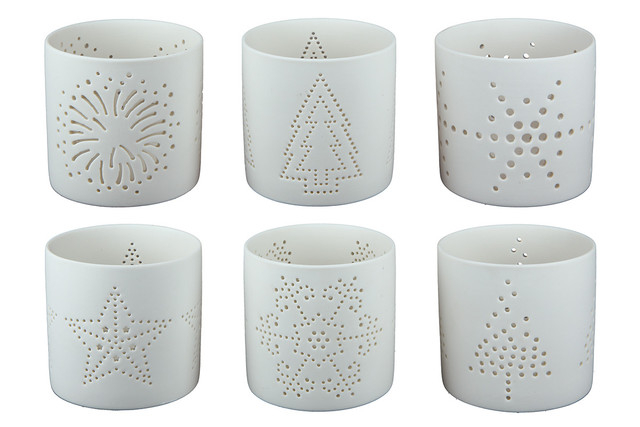 Suport lumanare, X'MAS, Portelan, 7X7X7 cm, set 6 [2]