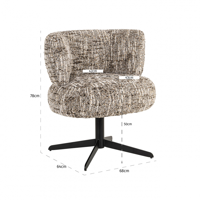 Scaun rotativ Alexis (Maro omara), Dims: 78.0 x 68.0 x 64.0 cm [5]