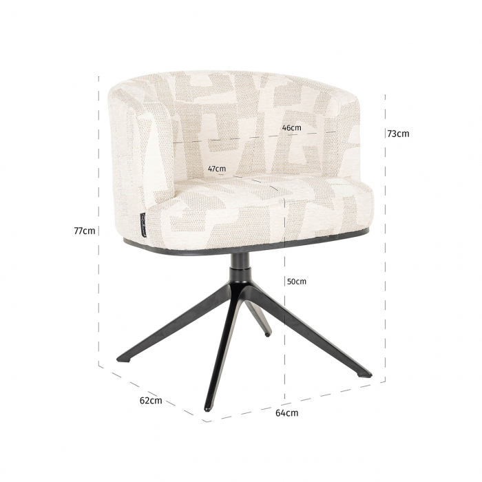 Scaun rotativ Cheyenne beige graffic (Beige graffic) [5]