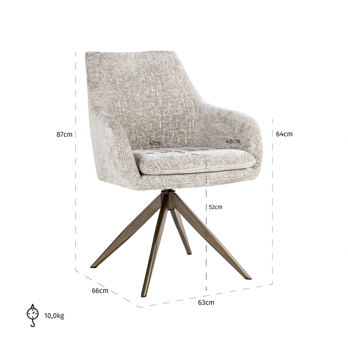 Scaun rotativ Lisonne pearl island (Island pearl 106), Dims: 87.0 x 63.0 x 66.0 cm [5]
