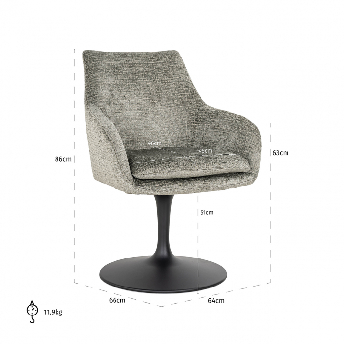 Scaun pivotant Marlon thyme fusion (Fusion thyme 206) [5]
