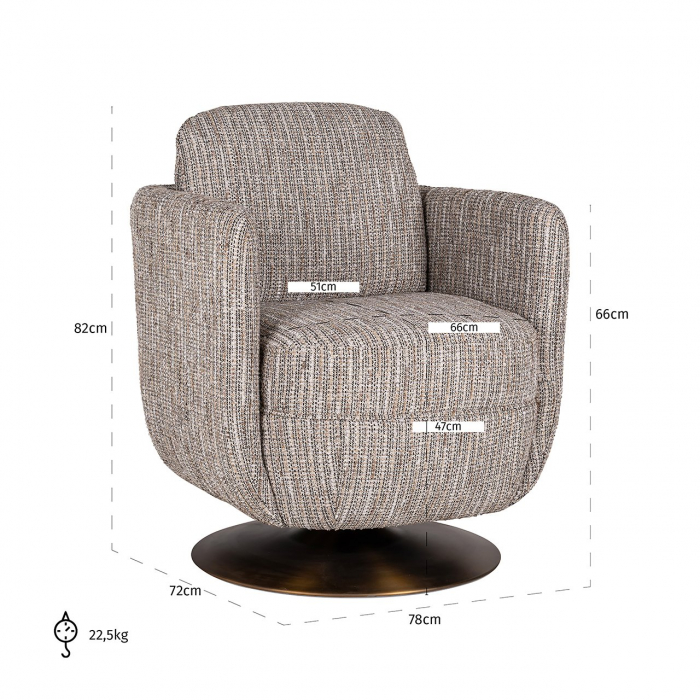 Scaun pivotant Turner bej coco (bej) [5]
