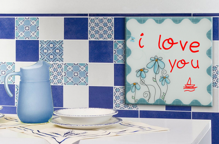 Tablita pentru scris, sticla, multicolor, 50X1X50  cm [2]