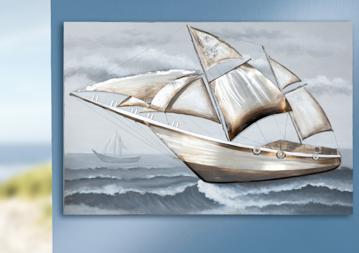 Tablou 3D Segelboot, Print, Multicolor, 150x100x3.8 cm GILDE imagine 2022