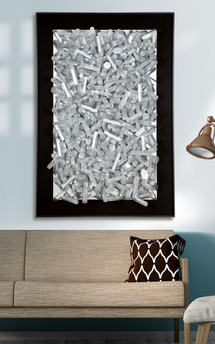 Tablou 3D Sticks, MDF, Negru/Argintiu, 120x80x10 cm [2]