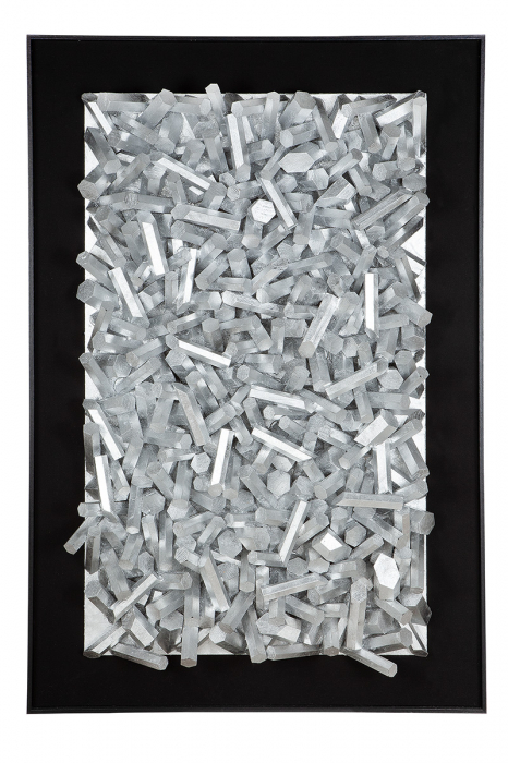 Tablou 3D Sticks, MDF, Negru Argintiu, 120x80x10 cm GILDE imagine 2022