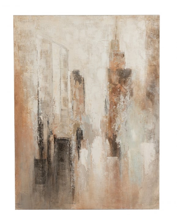 Tablou Abstract Buildings, Canvas, Maro Alb, 90x4x120 cm