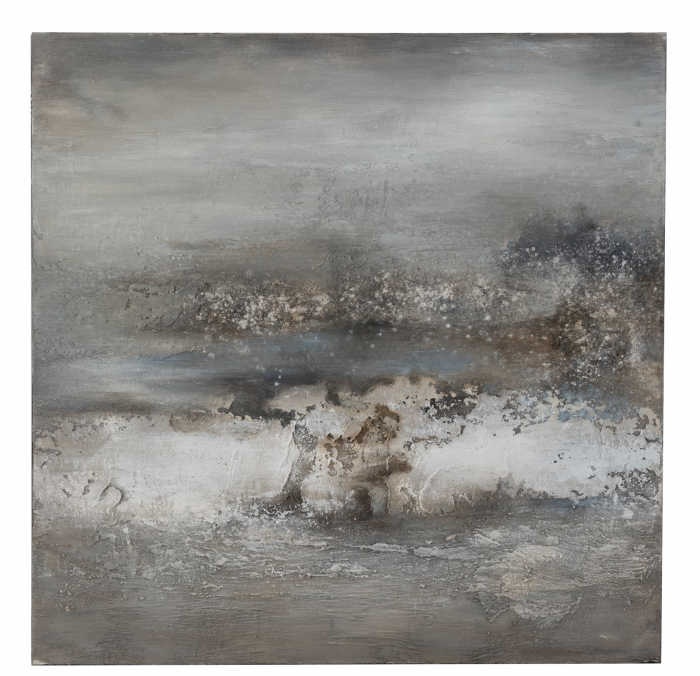Tablou Abstract, Canvas, Gri, 120x4.8x120 cm