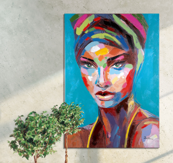 Poza Tablou African Malika, Canvas, Multicolor, 3.5x70x100 cm
